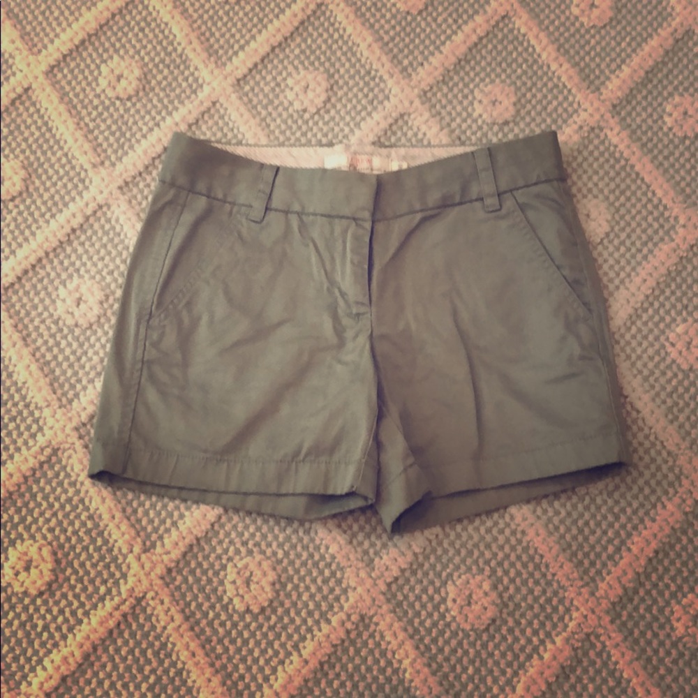 Green J crew shorts